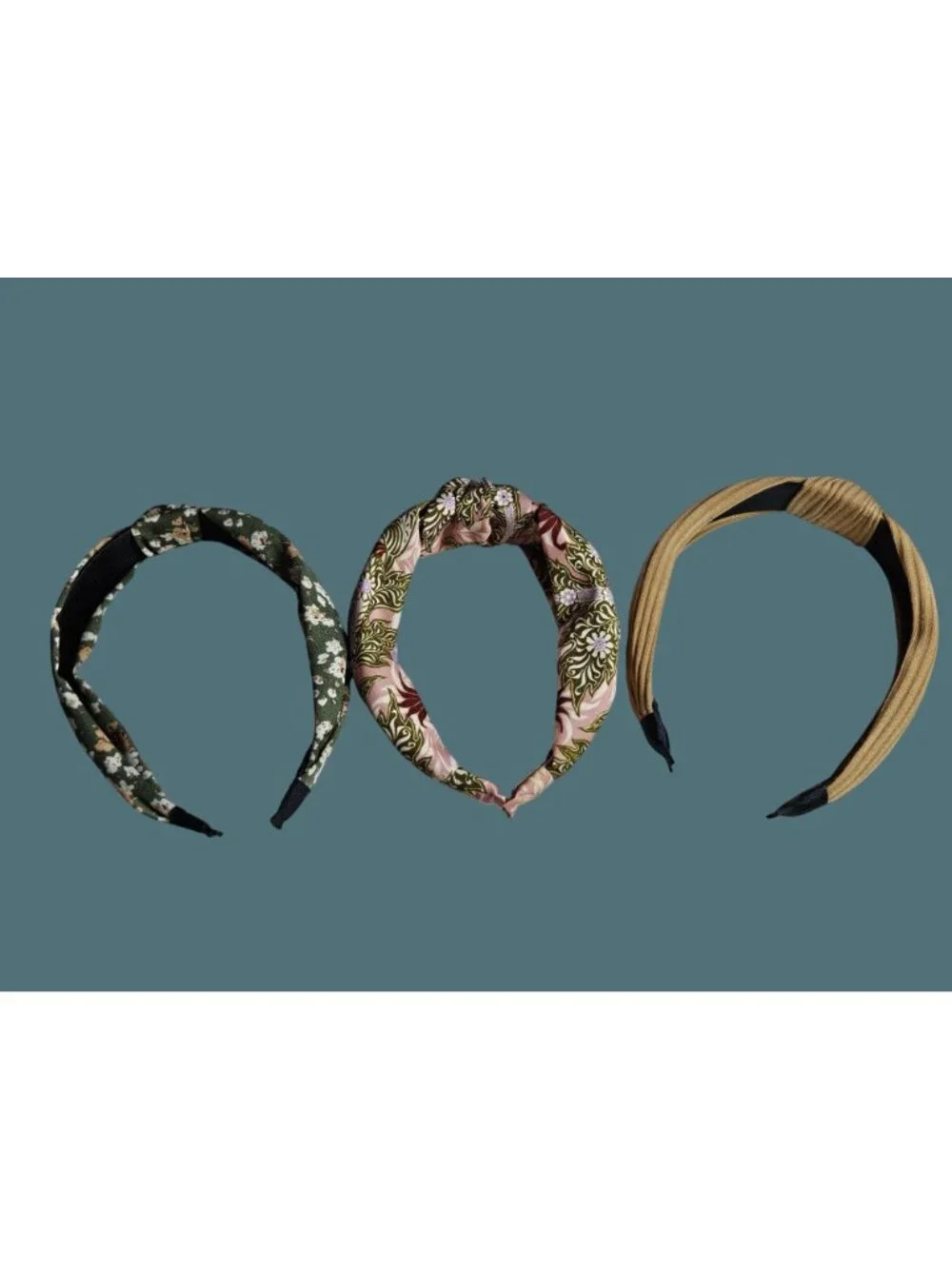 Hair Accessory Lot- 3 Fabric Knot Headbands & 2 Hair Claw Clips